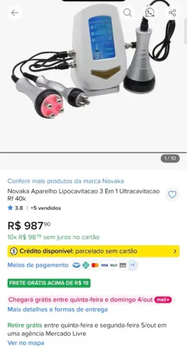 Novaka aparelho Lipocavitação 3 em 1 Ultracavitação RF 40k