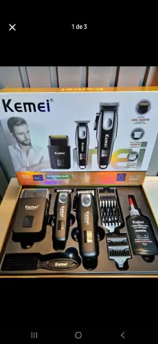 Kit KM8531Maquina de cortar cabelo com display led 
