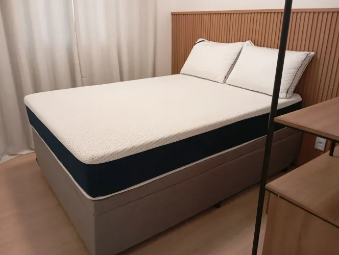Combo Cama Guldi (Cama Box Baú + Colchão Guldi Casal Firme D33)