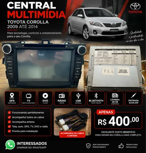 Multimídia Corolla 2009 até 2014