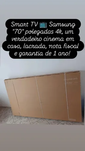 Smart TV Samsung 70 polegadas 4k lacrada, nota fiscal e garantia de 1 ano 