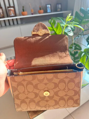 Bolsa Coach Morgan Top Handle Satchel Original - Couro e Canvas