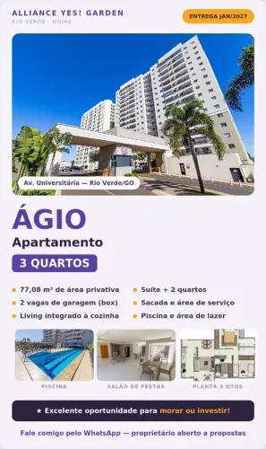 VENDO ÁGIO YES GARDEN-ENTREGA JANEIRO 2027 - R$175.000,00