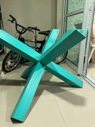 BASE PARA MESA EM MADEIRA NO FORMATO X