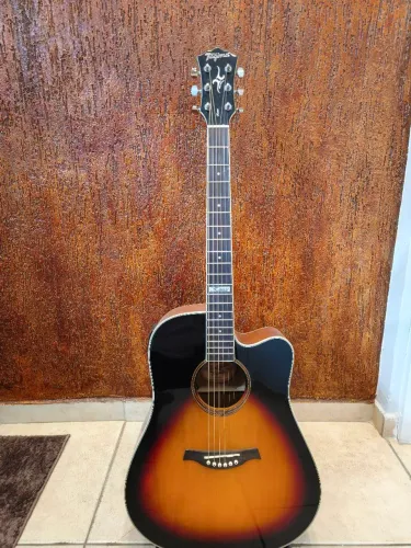 Violão elétrico Tagima Kansas Sunburst 6 cordas Folk Dreadnought Acústica