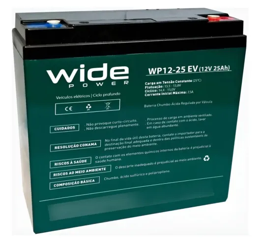 Bateria Wide 12v 25ah Ciclo Profundo 6 dzm 18 6 dzm 20