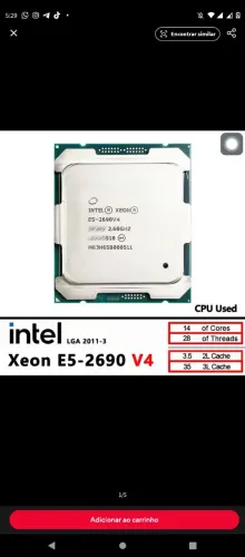 Processador Intel xeon 2690 v4