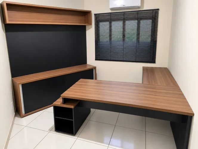 Móvel planejado de escritório em MDF 