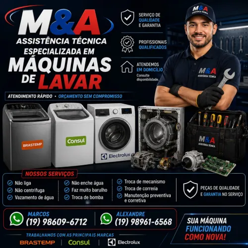 M&A Assistência Técnica | Conserto de Máquinas de Lavar