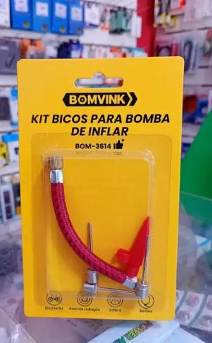 Kit de Bicos Adaptadores para Bomba de Inflar 4 Peças - Novo
