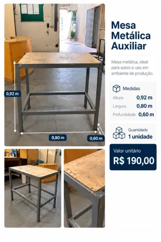 Mesa Auxiliar Metálica