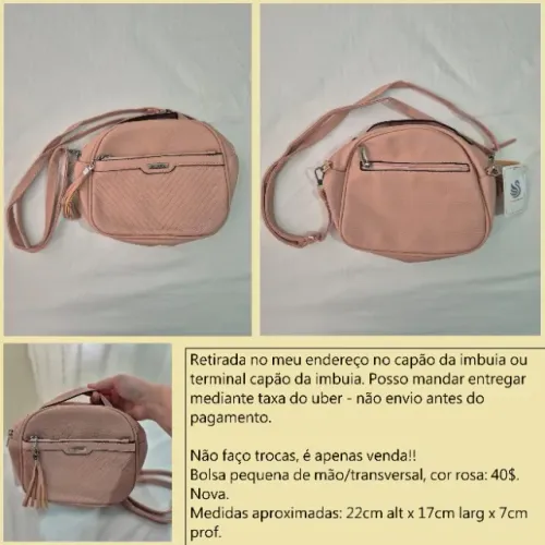 Bolsa pequena transversal rosa nova