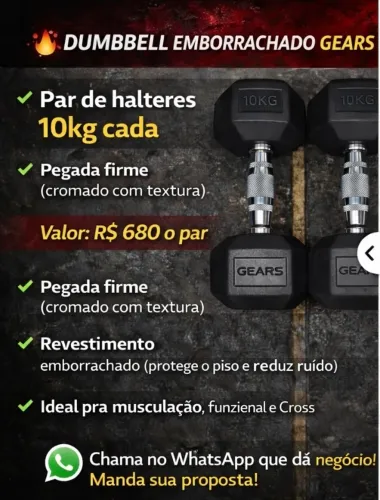 Dumbell emborrachado marca GEARS