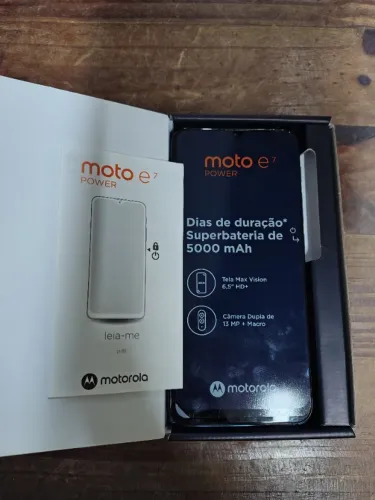 Smartphone Moto E7 Power 32gb Zero (Reliquia) na Caixa Azul Metalico Produto Novo.