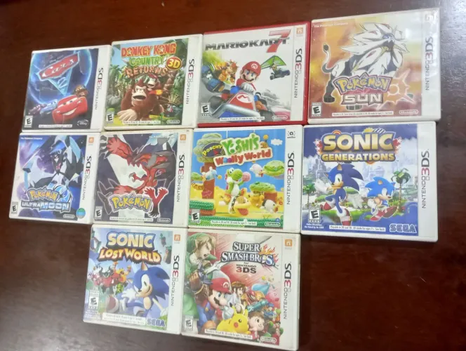 Conjunto de 10 jogos de Nintendo 3DS (Mídia Física) (Usado)