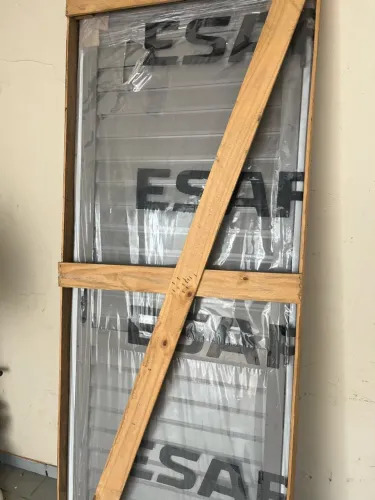 Porta de Giro Alumínio ESAF Moscatto Plus 214x80 Cinza - Nova na Embalagem