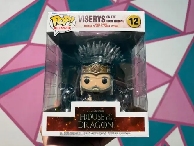 NOVO COM PROTETOR Funko Pop Viserys On The Iron Throne 12 House of The Dragon 