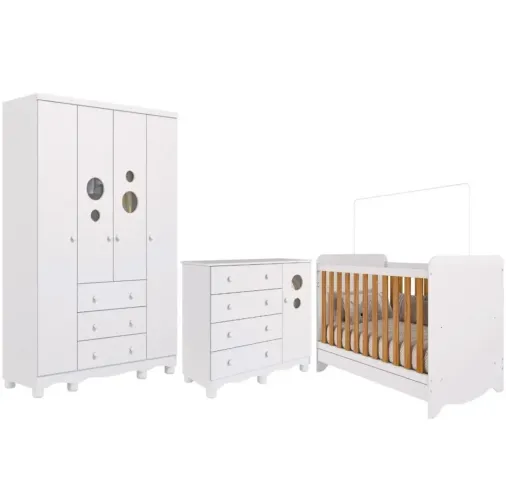 Vendo Quarto de Bebê completo muito novo (Berço, guarda roupas e cômoda).