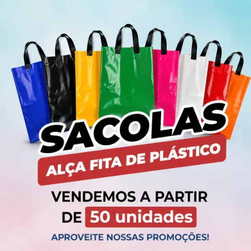sacola alça fita