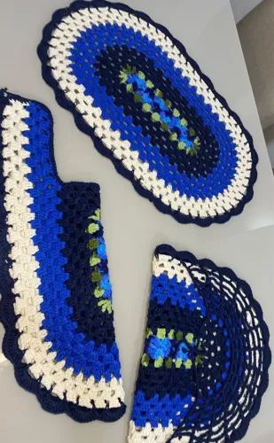 Conjunto de banheiro de crochê
