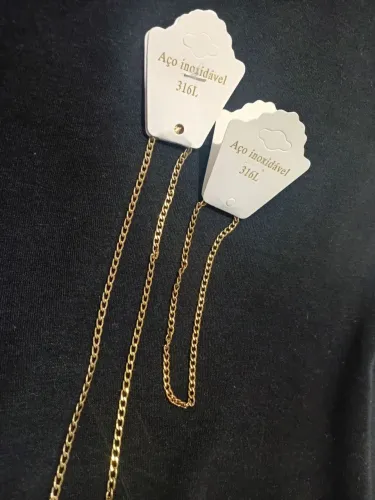 Corrente + pulseira em aço inox 