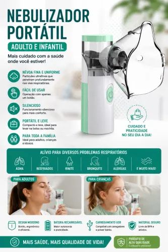Nebulizador inalador Portátil Novo Garantia Entregamos