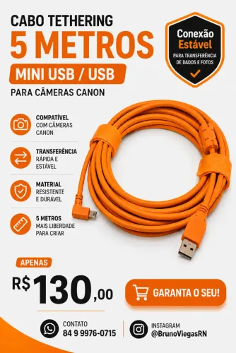 Cabo Tethering 5 metrols mini USB / USB