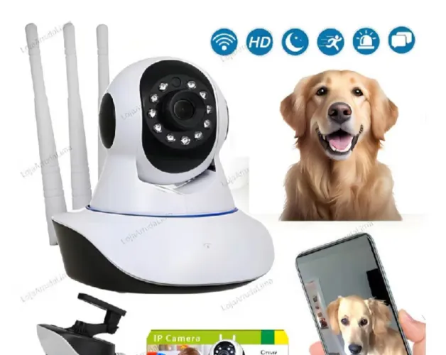 Câmera Wi-Fi 360 graus fala e escuta o Ambiente 