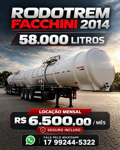 Disponível para locação Rodotrem 58.000 litros