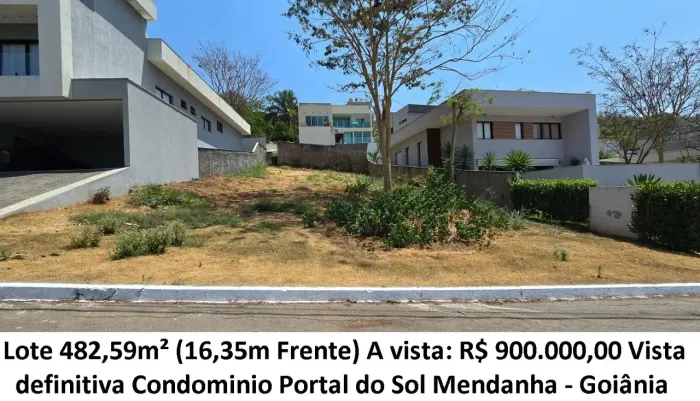 Leia a descrição: Lote 482,59m² (Vista Definitiva) Condominio Portal do Sol Mendanha