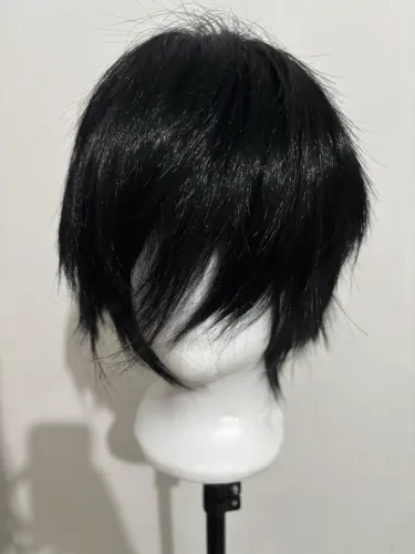 Peruca Preta Curta Cosplay Anime