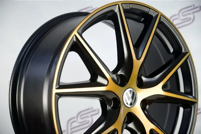 Jogo De Rodas Vw Golf-R 8 2021 Preto Diamantado Bronze 5x112 - 19x8