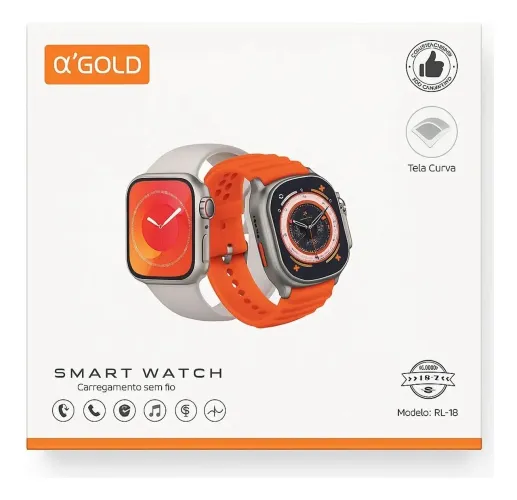 [Novo] Relógios Smartwatch Inteligente A'gold Rl-18 C/6 Pulseiras