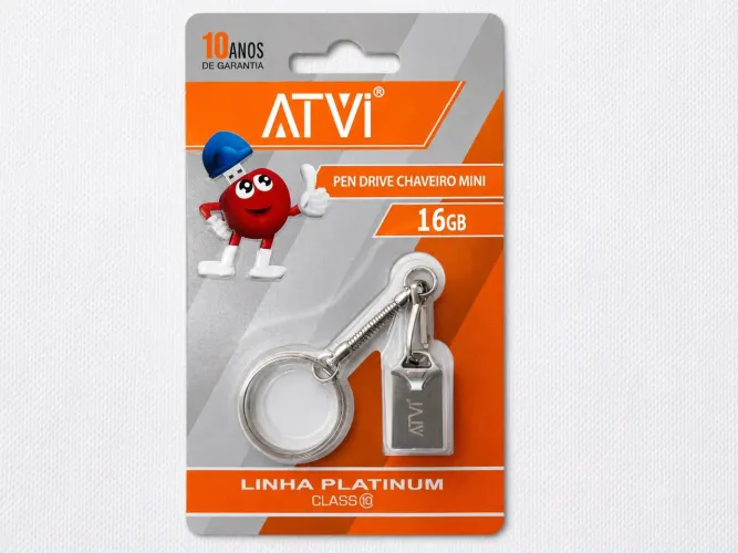 Pen Drive Chaveiro ATVI 16GB USB Metálico Novo Lacrado