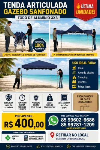 Vende-se barraca articulada nova na caixa