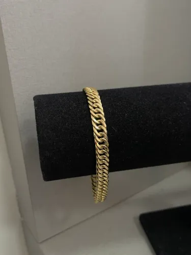 Pulseira Groumet de ouro 10.65g 18k procedência garantia eterna