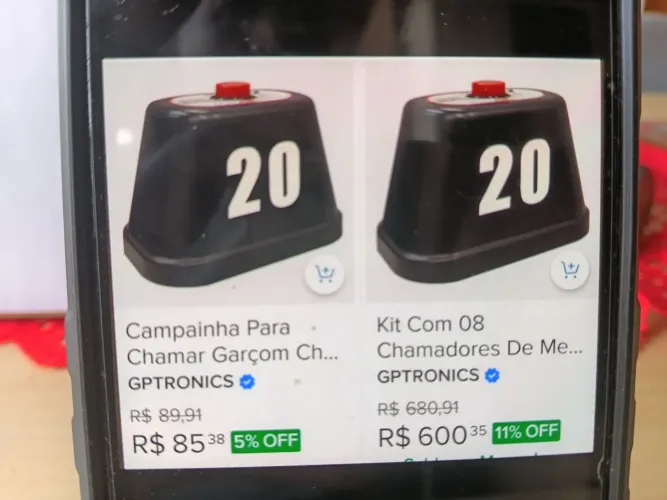 Chamadores de mesa garçon GP Tronics