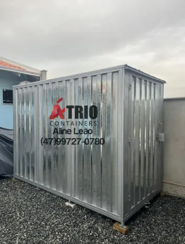 Depósito Modular 3x1,50m | Aço Galvanizado com Piso Naval