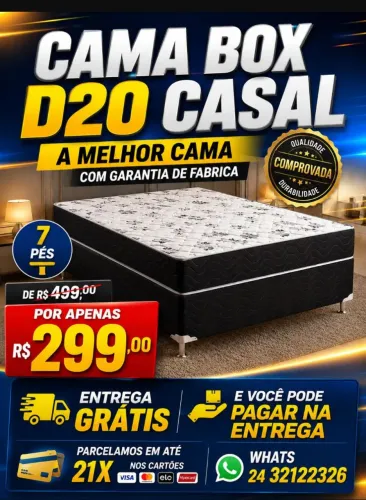 Cama box casal 299,00