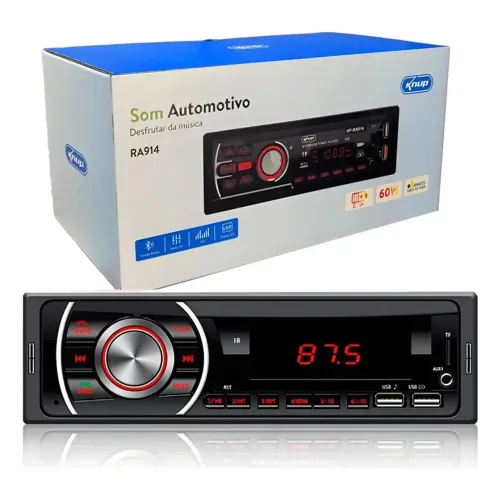 Som radio automotivo carro fm Bluetooth pen drive