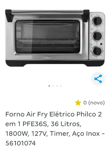 Forno elétrico 36 L+ Air Fry 2x1