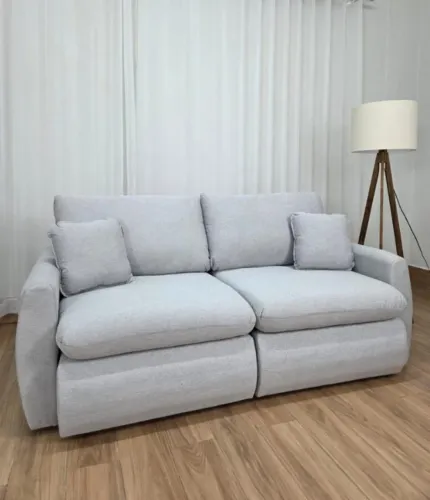 Sofá Cama Retrátil Reclinável Amaranto 2.10m  Linho  Produto Novo - Pronta Entrega