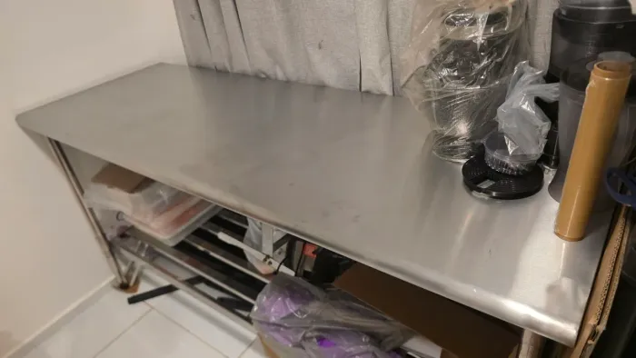 Bancada inox 1,90 m com prateleira