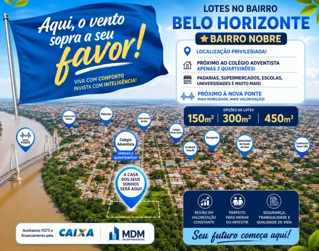 Lotes Bairro Belo Horizonte | 150m², 300m² e 450m² Bairro Nobre