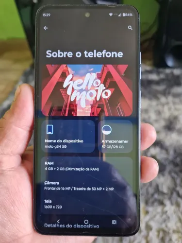 Moto g34 5G 128gb com NFC muito novo top demais