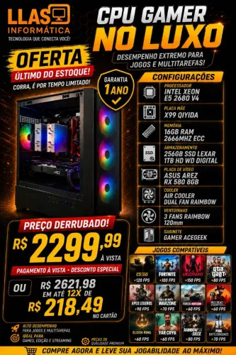 ? NÃO PERCA! A CPU GAMER COM O MELHOR CUSTO-BENEFÍCIO ESTÁ AQUI!<br>? SEU NOVO SETUP GAMER