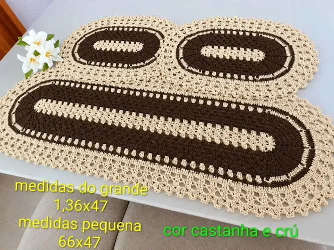 Passadeira oval kit 3 peças.