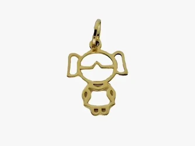 Pingente Ouro 18k Menina Pequena 0.20 Gramas 8 mm