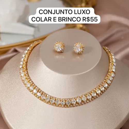 CONJUNTO LUXO COLAR E BRINCO