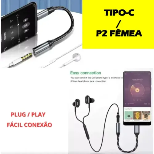 Adaptador Tpo-C Para P2 3,5mm Fone De Ouvido Mcb-033